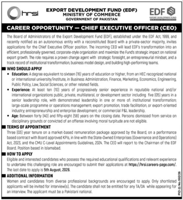 hrsi karachi ceo job