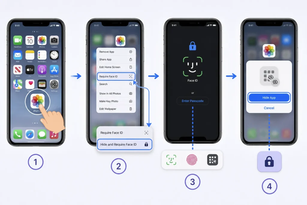 hide and require face id (strongest option)