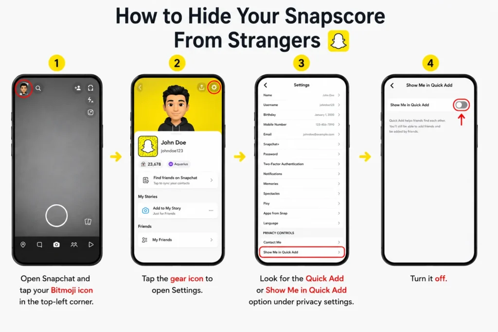 how to hide your snapscore from strangers
