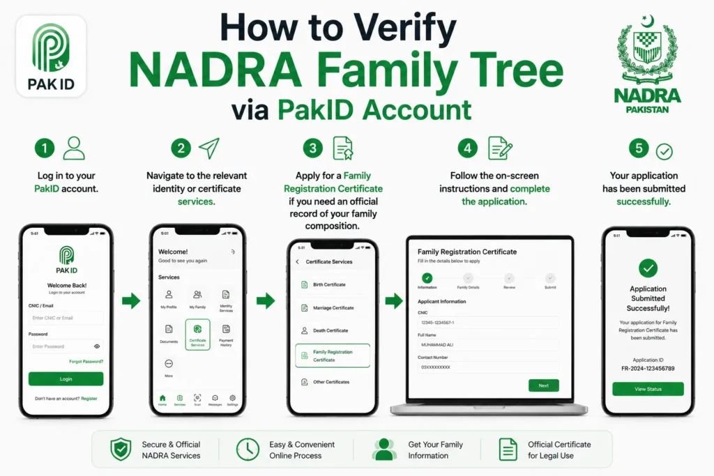how to verify nadra family tree online and via sms