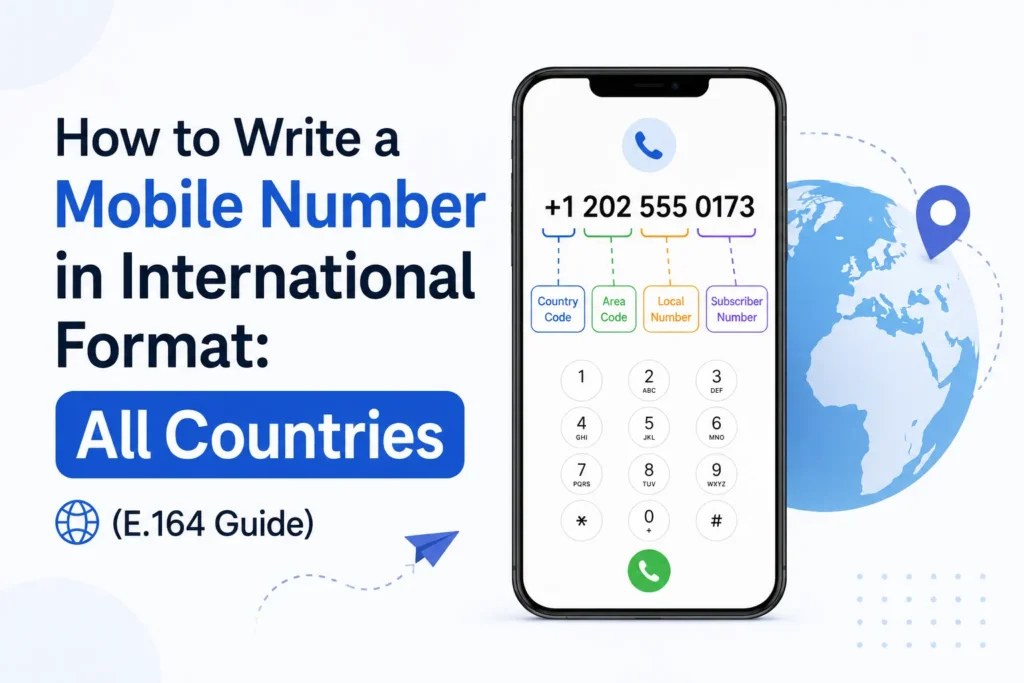 how to write a mobile number in international format all countries (e.164 guide)