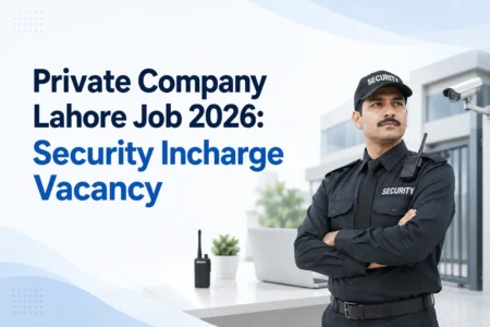 Private Company Lahore Job 2026: Security Incharge Vacancy private company lahore job