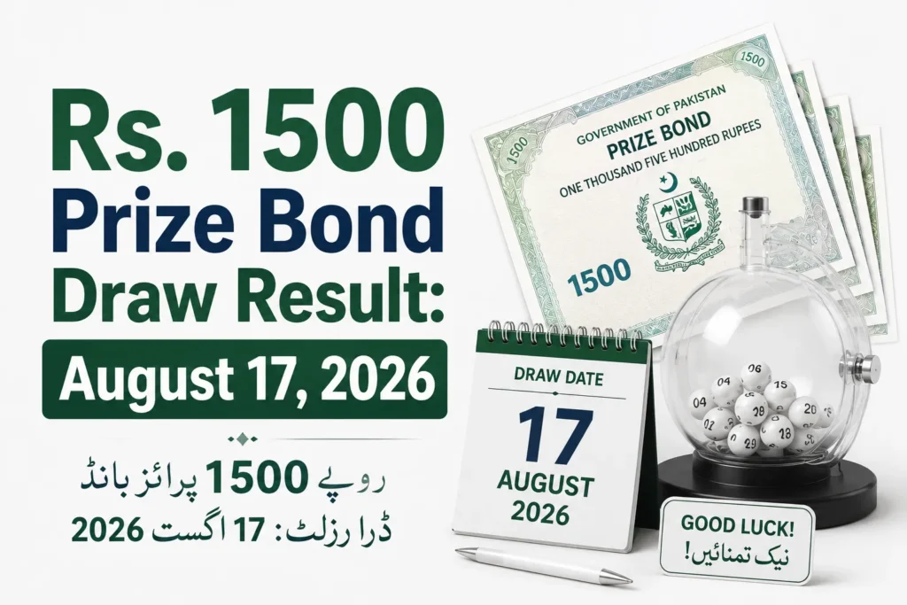 rs. 1500 prize bond draw result