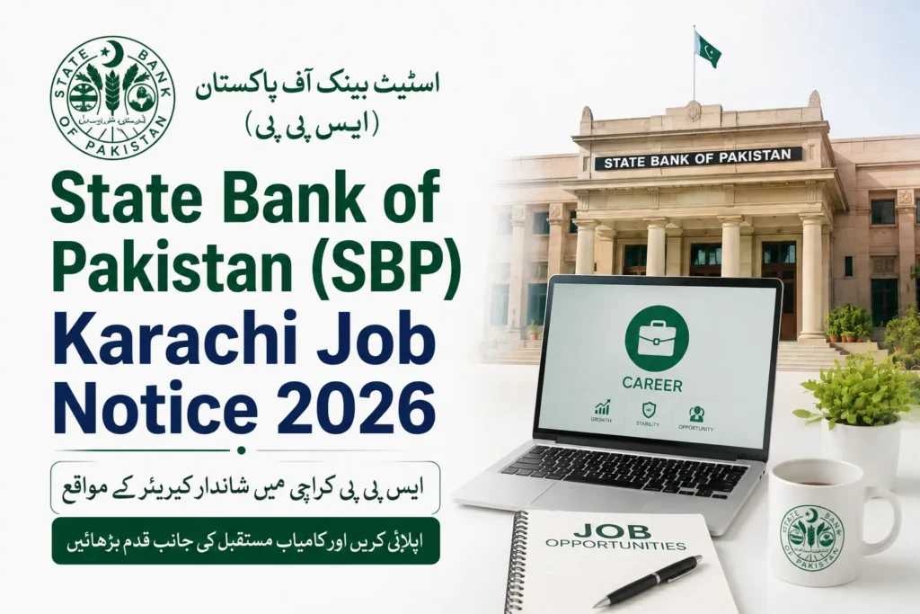 State Bank of Pakistan (SBP) Karachi Job Notice 2026 state bank of pakistan (sbp) karachi job notice